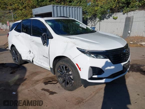 ✅ 2024 Chevrolet Equinox RS • VIN: 3GNAXWEG8RS129819 • Lot: 43454214. Listed on IAAI with 34,199 mi. Free auction sales archive from the USA and detailed vehicle history report at DreamBid. Image 1.