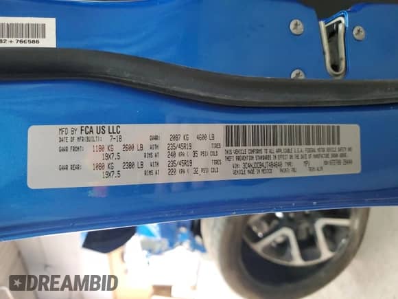 2018 Jeep Compass Limited с VIN 3C4NJDCB4JT484640, выставлен на аукционе Copart как лот 81132475 с пробегом 86 185 миль миль и Списание • Salvage title. История ставок и продаж доступна на DreamBid. Изображение 14.