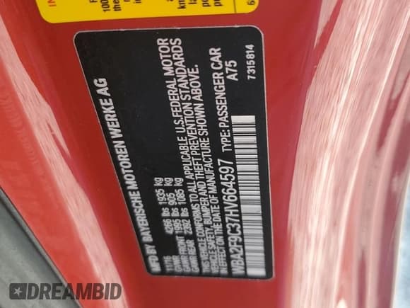 ✅ 2017 BMW 2 Series 230i • VIN: WBA2F9C37HV664597 • Лот: 58743925. Опубликован ранее на Copart с пробегом 40 537 миль. Бесплатный доступ к архиву аукционных продаж из США и подробный отчёт об истории автомобиля на DreamBid. Изображение 12.