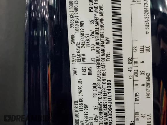 ✅ 2018 Lincoln MKC Reserve • VIN: 5LMCJ3D94JUL14080 • Lot: 91262955. Wystawiony na Copart z przebiegiem 66 583 mil. Bezpłatny archiwum sprzedaży aukcyjnych z USA i szczegółowy raport historii pojazdu na DreamBid. Zdjęcie 14.