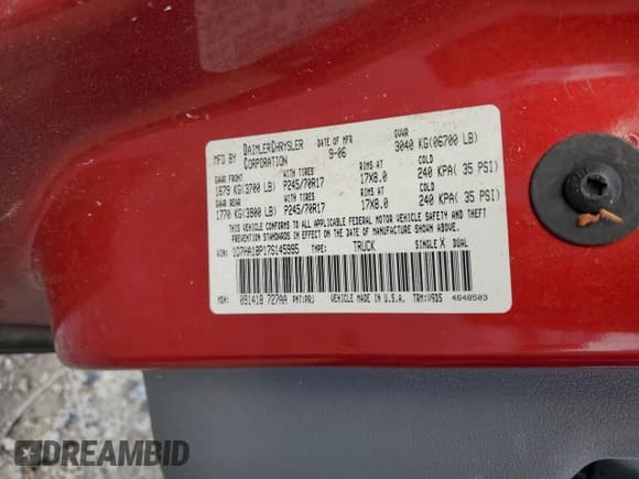 ✅ 2007 Dodge 1500 SLT • VIN: 1D7HA18P17S145995 • Лот: 76686714. Опубликован ранее на Copart с пробегом 144 084 миль. Бесплатный доступ к архиву аукционных продаж из США и подробный отчёт об истории автомобиля на DreamBid. Изображение 12.