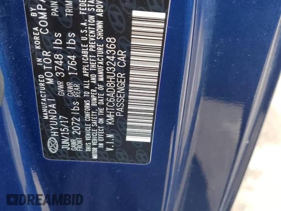 2017 Hyundai Veloster z VIN KMHTC6AD8HU324368, wystawiony jako Copart lot #37286853 z przebiegiem 90 777 mil mil oraz . Historia ofert i sprzedaży dostępna na DreamBid. Obrazek 12.