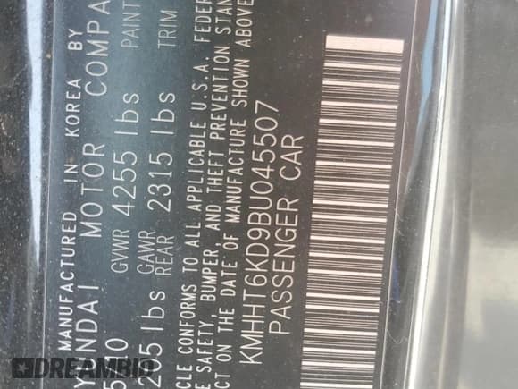 ✅ 2011 Hyundai Genesis Coupe • VIN: KMHHT6KD9BU045507 • Lot: 60969625. Wystawiony na Copart z przebiegiem 261 358 mil. Bezpłatny archiwum sprzedaży aukcyjnych z USA i szczegółowy raport historii pojazdu na DreamBid. Zdjęcie 12.