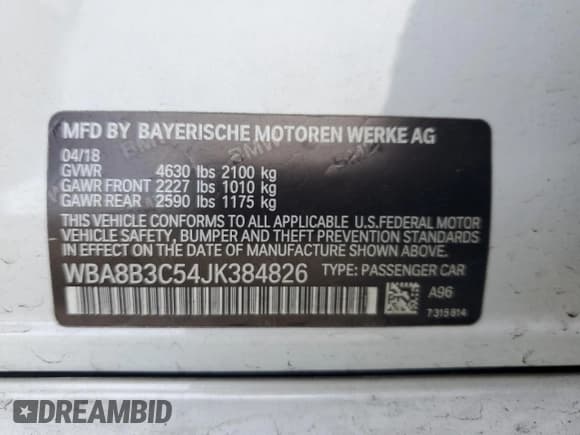 ✅ 2018 BMW 3 Series 340i • VIN: WBA8B3C54JK384826 • Lot: 52152225. Wystawiony na Copart z przebiegiem 95 017 mil. Bezpłatny archiwum sprzedaży aukcyjnych z USA i szczegółowy raport historii pojazdu na DreamBid. Zdjęcie 14.