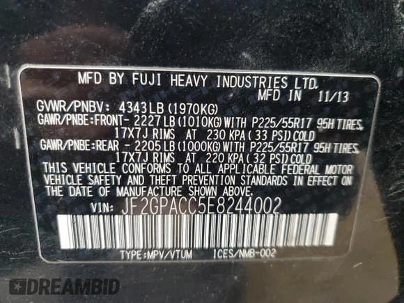 ✅ 2014 Subaru Crosstrek Premium • VIN: JF2GPACC5E8244002 • Lot: 92912415. Listed on Copart with 249,987 mi. Free auction sales archive from the USA and detailed vehicle history report at DreamBid. Image 13.