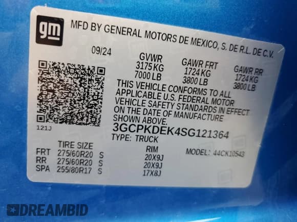✅ 2025 Chevrolet Silverado 1500 • VIN: 3GCPKDEK4SG121364 • Лот: 54825305. Опубликован ранее на Copart с пробегом 4 708 миль. Бесплатный доступ к архиву аукционных продаж из США и подробный отчёт об истории автомобиля на DreamBid. Изображение 12.