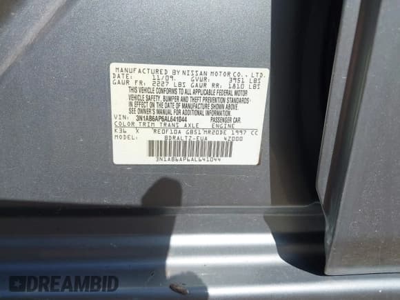 ✅ 2010 Nissan Sentra 2.0 • VIN: 3N1AB6AP6AL641044 • Лот: 42863733. Опубликован ранее на IAAI с пробегом 133 156 миль. Бесплатный доступ к архиву аукционных продаж из США и подробный отчёт об истории автомобиля на DreamBid. Изображение 9.