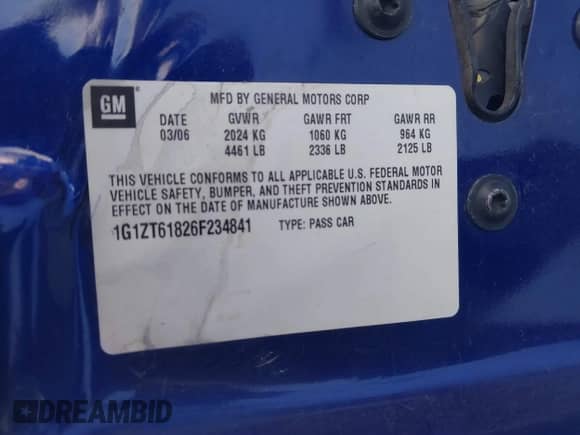 2006 Chevrolet Malibu Maxx LT с VIN 1G1ZT61826F234841, выставлен на аукционе IAAI как лот 41295158 с пробегом 66 696 миль миль и . История ставок и продаж доступна на DreamBid. Изображение 9.