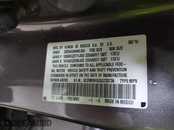 ✅ 2016 Honda CR-V EX • VIN: 3CZRM3H52GG720736 • Lot: 43321369. Wystawiony na IAAI z przebiegiem 102 322 mil. Bezpłatny archiwum sprzedaży aukcyjnych z USA i szczegółowy raport historii pojazdu na DreamBid. Zdjęcie 9.