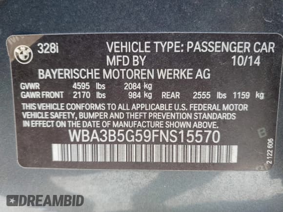 ✅ 2015 BMW 3 Series 328i xDrive • VIN: WBA3B5G59FNS15570 • Lot: 43375696. Wystawiony na IAAI z przebiegiem 92 961 mil. Bezpłatny archiwum sprzedaży aukcyjnych z USA i szczegółowy raport historii pojazdu na DreamBid. Zdjęcie 9.
