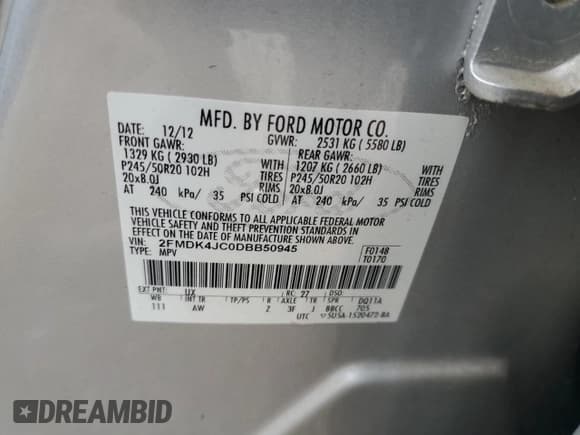 ✅ 2013 Ford Edge SEL • VIN: 2FMDK4JC0DBB50945 • Лот: 93702245. Опубликован ранее на Copart с пробегом 247 018 миль. Бесплатный доступ к архиву аукционных продаж из США и подробный отчёт об истории автомобиля на DreamBid. Изображение 13.