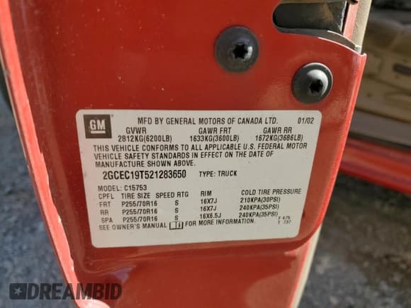 ✅ 2002 Chevrolet Silverado 1500 LS • VIN: 2GCEC19T521283650 • Лот: 75634494. Опубликован ранее на Copart с пробегом 304 902 миль. Бесплатный доступ к архиву аукционных продаж из США и подробный отчёт об истории автомобиля на DreamBid. Изображение 12.