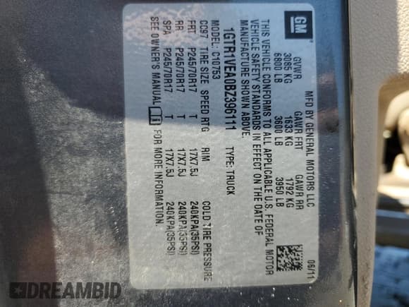 ✅ 2011 GMC Sierra 1500 SLE • VIN: 1GTR1VEA0BZ396111 • Lot: 70116465. Wystawiony na Copart z przebiegiem 176 042 mil. Bezpłatny archiwum sprzedaży aukcyjnych z USA i szczegółowy raport historii pojazdu na DreamBid. Zdjęcie 13.