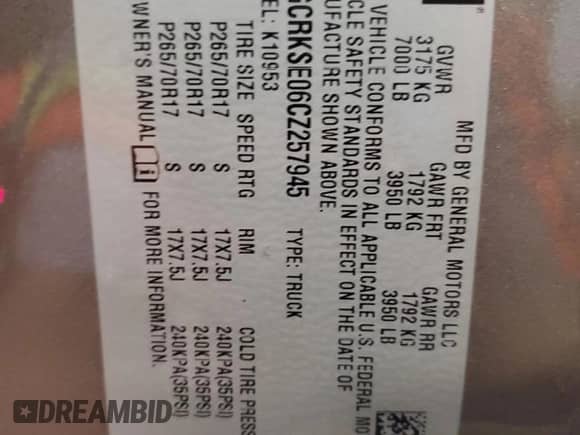 2012 Chevrolet Silverado 1500 LT with VIN 1GCRKSE06CZ257945, listed as a Copart auction lot 73126034 with 190,535 mi miles and Clean title. Bid and sale history available at DreamBid. Image 15.