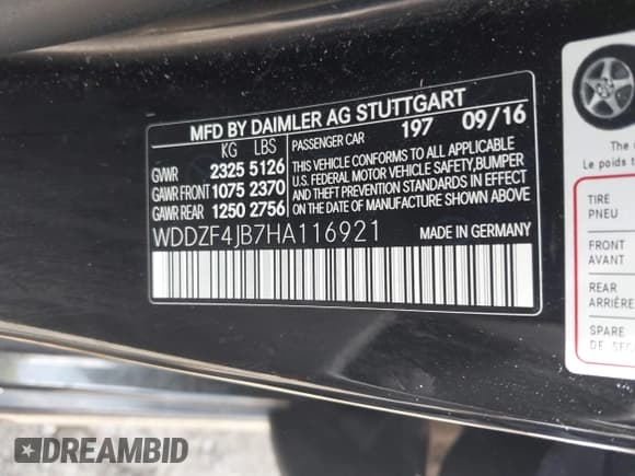✅ 2017 Mercedes-Benz E 300 Luxury • VIN: WDDZF4JB7HA116921 • Lot: 42608573. Listed on IAAI with 68,108 mi. Free auction sales archive from the USA and detailed vehicle history report at DreamBid. Image 9.