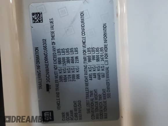 2022 Chevrolet Silverado 1500 Work Truck z VIN 3GCNWAED9NG166302, wystawiony jako Copart lot #66565525 z przebiegiem 43 076 mil mil oraz Czysty tytuł • Clean title. Historia ofert i sprzedaży dostępna na DreamBid. Obrazek 12.