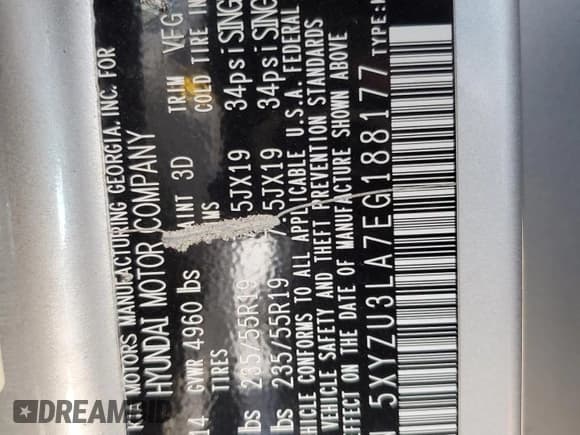 ✅ 2014 Hyundai Santa Fe • VIN: 5XYZU3LA7EG188177 • Лот: 81002605. Опубликован ранее на Copart с пробегом 140 315 миль. Бесплатный доступ к архиву аукционных продаж из США и подробный отчёт об истории автомобиля на DreamBid. Изображение 13.