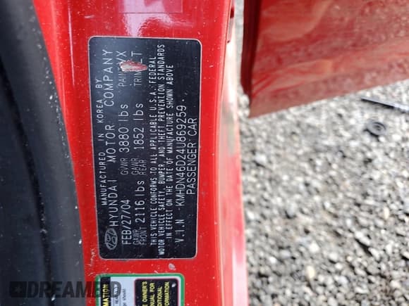 ✅ 2004 Hyundai Elantra GLS • VIN: KMHDN46D24U869259 • Лот: 80948935. Опубликован ранее на Copart с пробегом 111 175 миль. Бесплатный доступ к архиву аукционных продаж из США и подробный отчёт об истории автомобиля на DreamBid. Изображение 12.