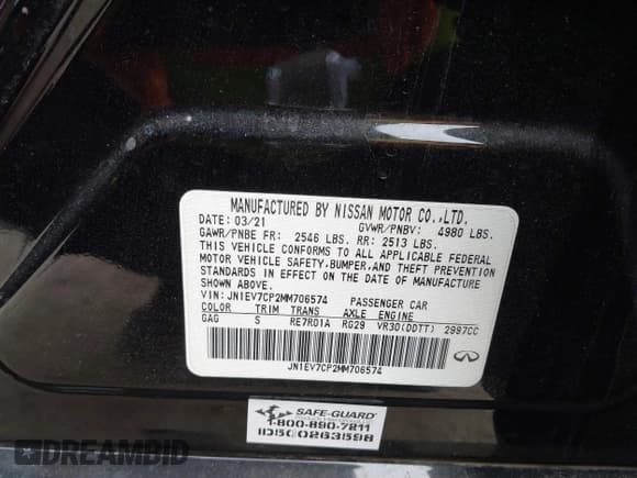 ✅ 2021 Infiniti Q50 Signature Edition • VIN: JN1EV7CP2MM706574 • Lot: 41643762. Wystawiony na IAAI z przebiegiem 33 868 mil. Bezpłatny archiwum sprzedaży aukcyjnych z USA i szczegółowy raport historii pojazdu na DreamBid. Zdjęcie 9.