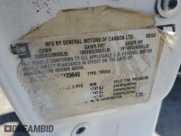 ✅ 2005 GMC Sierra 1500 SLT • VIN: 2GTEC13T951129648 • Лот: 66658585. Опубликован ранее на Copart с пробегом 165 443 миль. Бесплатный доступ к архиву аукционных продаж из США и подробный отчёт об истории автомобиля на DreamBid. Изображение 12.