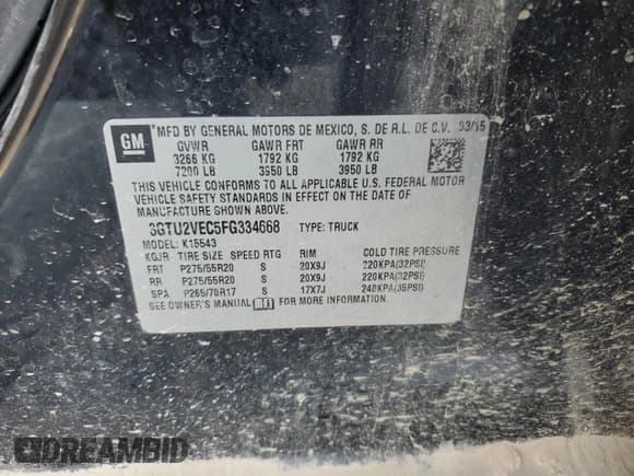 ✅ 2015 GMC Sierra 1500 SLT • VIN: 3GTU2VEC5FG334668 • Лот: 80288435. Опубликован ранее на Copart с пробегом 216 442 миль. Бесплатный доступ к архиву аукционных продаж из США и подробный отчёт об истории автомобиля на DreamBid. Изображение 12.