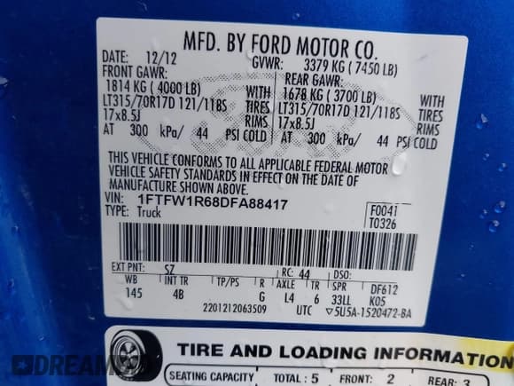 ✅ 2013 Ford F-150 SVT Raptor • VIN: 1FTFW1R68DFA88417 • Лот: 43277554. Опубликован ранее на IAAI с пробегом 156 990 миль. Бесплатный доступ к архиву аукционных продаж из США и подробный отчёт об истории автомобиля на DreamBid. Изображение 9.