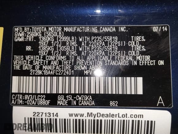 ✅ 2015 Lexus RX 350 • VIN: 2T2BK1BA4FC272401 • Лот: 43469794. Опубликован ранее на IAAI с пробегом 171 051 миль. Бесплатный доступ к архиву аукционных продаж из США и подробный отчёт об истории автомобиля на DreamBid. Изображение 9.