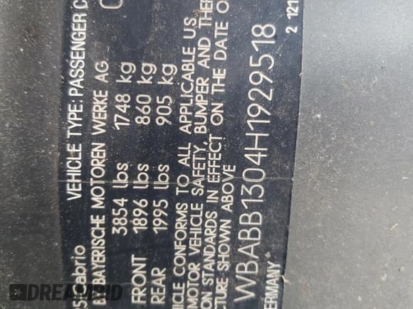 ✅ 1987 BMW 3 Series • VIN: WBABB1304H1929518 • Лот: 52160525. Опубликован ранее на Copart с пробегом 258 239 миль. Бесплатный доступ к архиву аукционных продаж из США и подробный отчёт об истории автомобиля на DreamBid. Изображение 12.