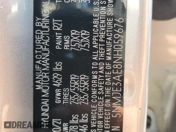 ✅ 2022 Hyundai Tucson Limited • VIN: 5NMJE3AE8NH059676 • Lot: 61238883. Wystawiony na Copart z przebiegiem 47 718 mil. Bezpłatny archiwum sprzedaży aukcyjnych z USA i szczegółowy raport historii pojazdu na DreamBid. Zdjęcie 13.