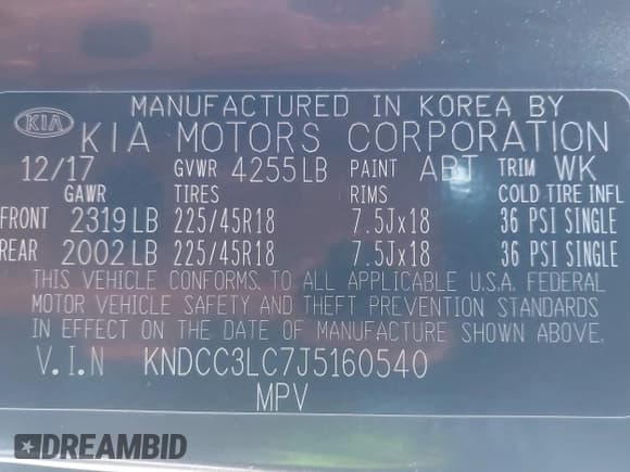 ✅ 2018 Kia Niro EX • VIN: KNDCC3LC7J5160540 • Лот: 43571414. Опубликован ранее на IAAI с пробегом 136 499 миль. Бесплатный доступ к архиву аукционных продаж из США и подробный отчёт об истории автомобиля на DreamBid. Изображение 9.