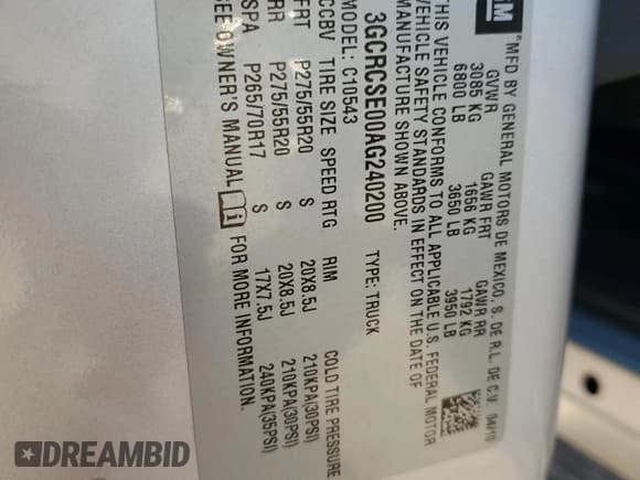 ✅ 2010 Chevrolet Silverado 1500 LT • VIN: 3GCRCSE00AG240200 • Lot: 77204664. Listed on Copart with 225,126 mi. Free auction sales archive from the USA and detailed vehicle history report at DreamBid. Image 14.