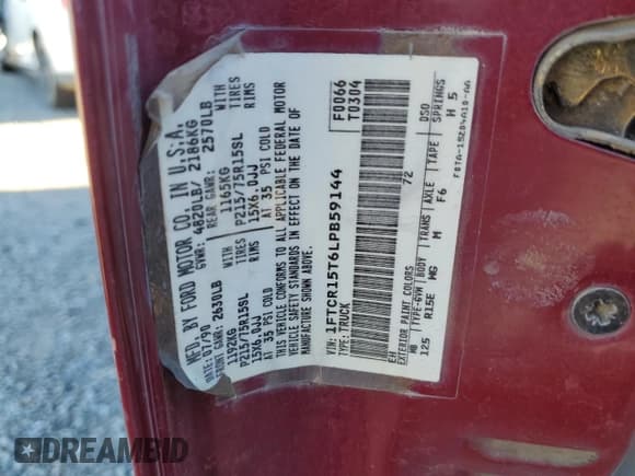 ✅ 1990 Ford Ranger • VIN: 1FTCR15T6LPB59144 • Lot: 41793795. Listed on Copart with 3,608 mi. Free auction sales archive from the USA and detailed vehicle history report at DreamBid. Image 12.