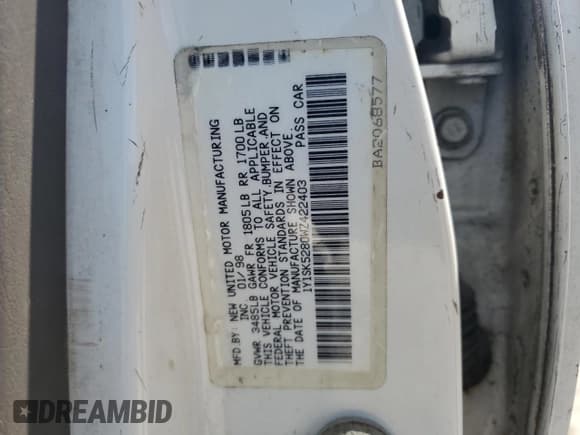 ✅ 1998 Chevrolet Prizm Lsi • VIN: 1Y1SK5280WZ422403 • Lot: 56295015. Wystawiony na Copart z przebiegiem Nie podano. Bezpłatny archiwum sprzedaży aukcyjnych z USA i szczegółowy raport historii pojazdu na DreamBid. Zdjęcie 12.