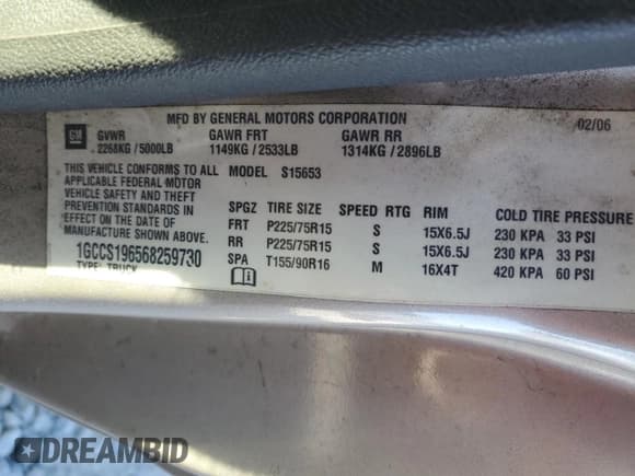 ✅ 2006 Chevrolet Colorado 1LT • VIN: 1GCCS196568259730 • Лот: 76453944. Опубликован ранее на Copart с пробегом 279 070 миль. Бесплатный доступ к архиву аукционных продаж из США и подробный отчёт об истории автомобиля на DreamBid. Изображение 12.