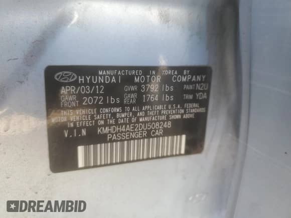 2013 Hyundai Elantra Limited с VIN KMHDH4AE2DU508248, выставлен на аукционе Copart как лот 78791614 с пробегом 62 200 миль миль и Списание • Salvage title. История ставок и продаж доступна на DreamBid. Изображение 12.