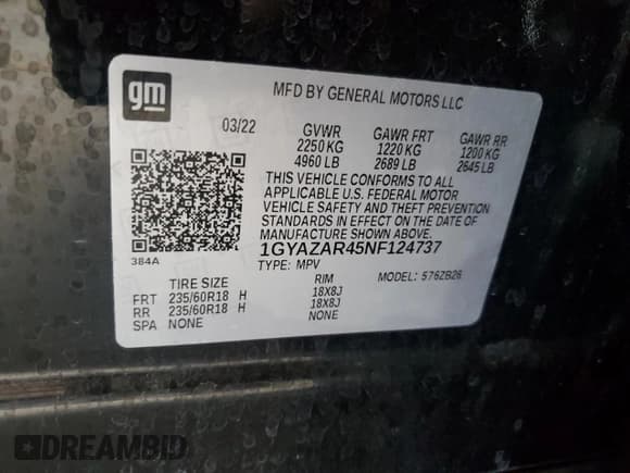 ✅ 2022 Cadillac XT4 FWD Luxury • VIN: 1GYAZAR45NF124737 • Lot: 53164135. Listed on Copart with 41,344 mi. Free auction sales archive from the USA and detailed vehicle history report at DreamBid. Image 15.