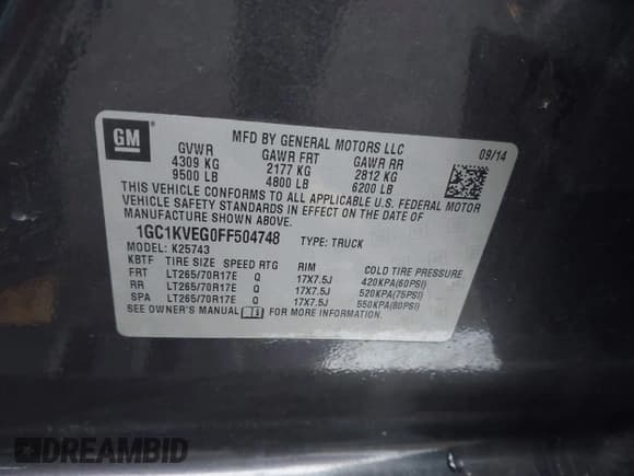 ✅ 2015 Chevrolet Silverado 2500HD LT • VIN: 1GC1KVEG0FF504748 • Лот: 43771972. Опубликован ранее на IAAI с пробегом Не указан. Бесплатный доступ к архиву аукционных продаж из США и подробный отчёт об истории автомобиля на DreamBid. Изображение 9.