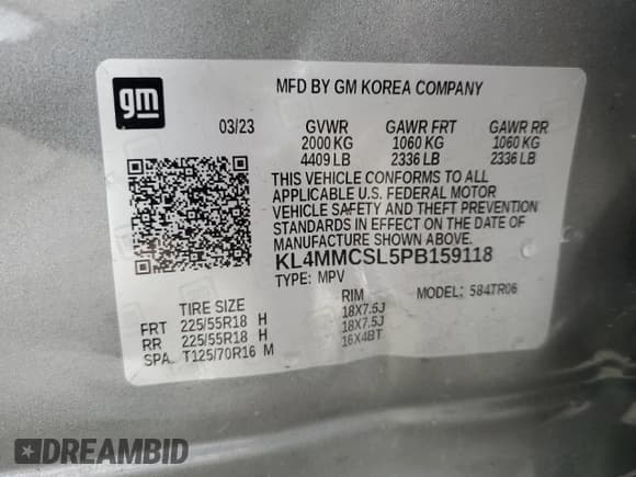 ✅ 2023 Buick Encore GX Preferred • VIN: KL4MMCSL5PB159118 • Lot: 89926965. Listed on Copart with 41,670 mi. Free auction sales archive from the USA and detailed vehicle history report at DreamBid. Image 13.