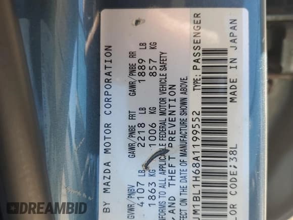 ✅ 2010 Mazda 3 S Sport • VIN: JM1BL1H68A1199552 • Lot: 82530285. Wystawiony na Copart z przebiegiem 179 919 mil. Bezpłatny archiwum sprzedaży aukcyjnych z USA i szczegółowy raport historii pojazdu na DreamBid. Zdjęcie 12.