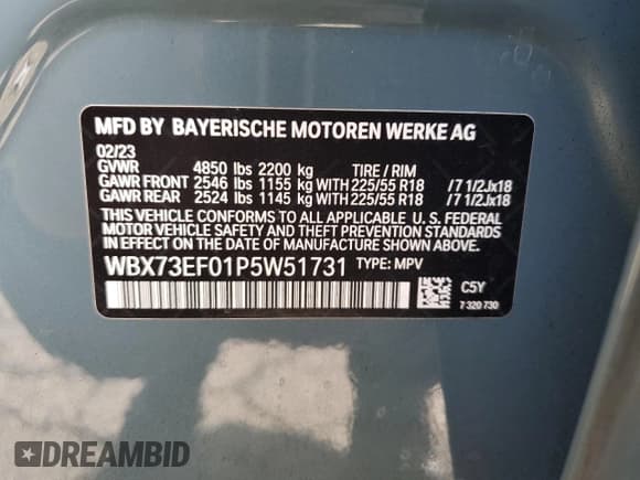 ✅ 2023 BMW X1 xDrive28i • VIN: WBX73EF01P5W51731 • Lot: 42335384. Wystawiony na Copart z przebiegiem 8 485 mil. Bezpłatny archiwum sprzedaży aukcyjnych z USA i szczegółowy raport historii pojazdu na DreamBid. Zdjęcie 14.