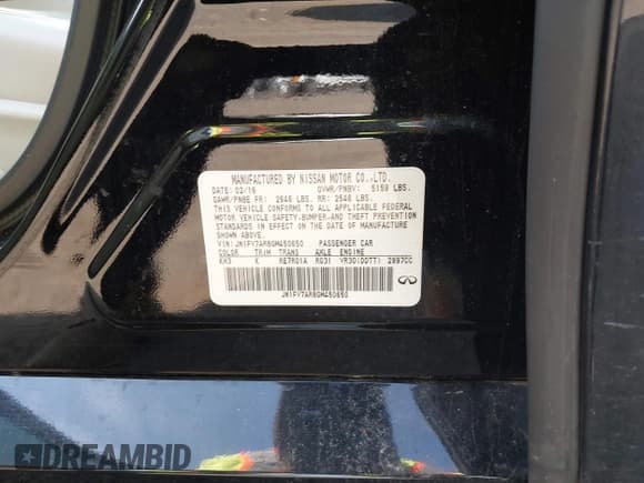 ✅ 2016 Infiniti Q50 Red Sport 400 • VIN: JN1FV7AR8GM450650 • Lot: 43308608. Listed on IAAI with 119,900 mi. Free auction sales archive from the USA and detailed vehicle history report at DreamBid. Image 9.