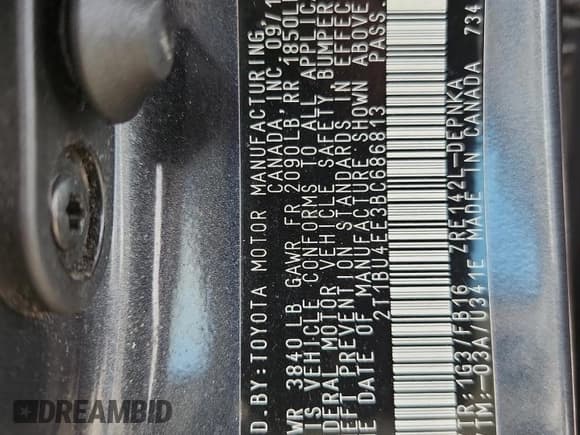 ✅ 2011 Toyota Corolla L • VIN: 2T1BU4EE3BC686813 • Lot: 92200345. Wystawiony na Copart z przebiegiem Nie podano. Bezpłatny archiwum sprzedaży aukcyjnych z USA i szczegółowy raport historii pojazdu na DreamBid. Zdjęcie 13.