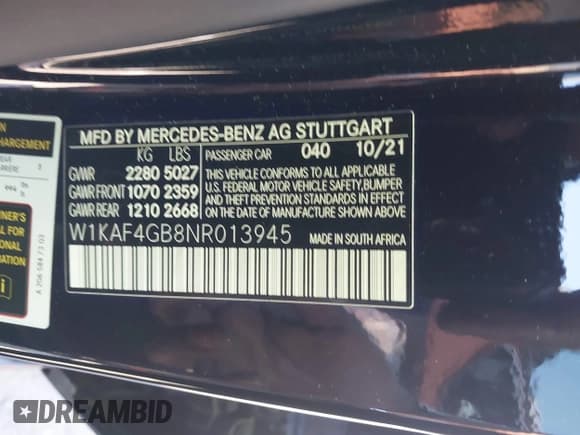 ✅ 2022 Mercedes-Benz C 300 • VIN: W1KAF4GB8NR013945 • Lot: 43672172. Wystawiony na IAAI z przebiegiem 38 795 mil. Bezpłatny archiwum sprzedaży aukcyjnych z USA i szczegółowy raport historii pojazdu na DreamBid. Zdjęcie 9.