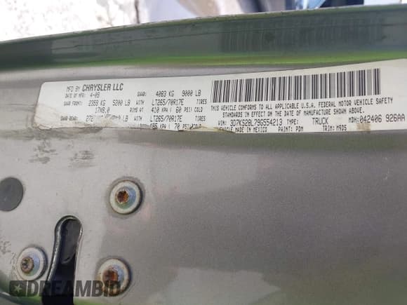 ✅ 2009 Dodge 2500 SLT • VIN: 3D7KS28L79G554213 • Лот: 42945590. Опубликован ранее на IAAI с пробегом 468 909 миль. Бесплатный доступ к архиву аукционных продаж из США и подробный отчёт об истории автомобиля на DreamBid. Изображение 9.