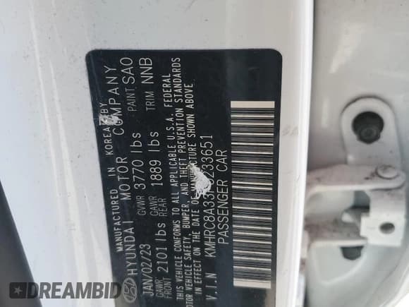 ✅ 2023 Hyundai Venue SEL • VIN: KMHRC8A33PU233651 • Лот: 50726695. Опубликован ранее на Copart с пробегом 8 587 миль. Бесплатный доступ к архиву аукционных продаж из США и подробный отчёт об истории автомобиля на DreamBid. Изображение 14.