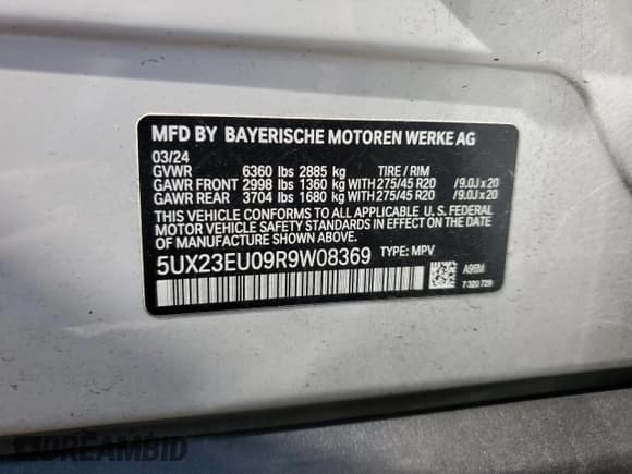 ✅ 2024 BMW X5 xDrive40i • VIN: 5UX23EU09R9W08369 • Lot: 82378725. Wystawiony na Copart z przebiegiem Nie podano. Bezpłatny archiwum sprzedaży aukcyjnych z USA i szczegółowy raport historii pojazdu na DreamBid. Zdjęcie 14.