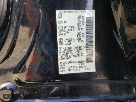 ✅ 2017 Nissan Titan Pro-4X • VIN: 1N6AA1E59HN570084 • Лот: 90293395. Опубликован ранее на Copart с пробегом 126 506 миль. Бесплатный доступ к архиву аукционных продаж из США и подробный отчёт об истории автомобиля на DreamBid. Изображение 12.