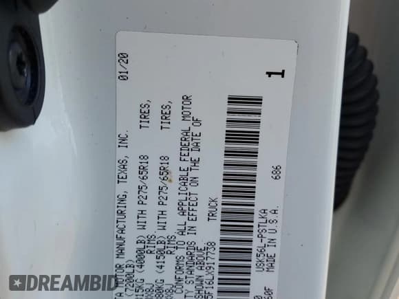 ✅ 2020 Toyota Tundra Limited • VIN: 5TFHY5F16LX917738 • Lot: 71126665. Wystawiony na Copart z przebiegiem 88 036 mil. Bezpłatny archiwum sprzedaży aukcyjnych z USA i szczegółowy raport historii pojazdu na DreamBid. Zdjęcie 12.