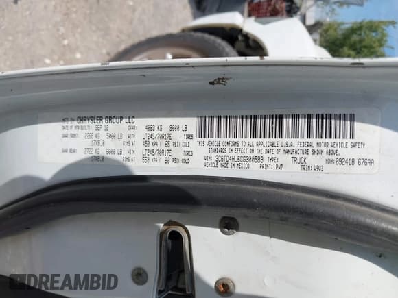 ✅ 2012 Ram 2500 ST • VIN: 3C6TD4HL6CG300589 • Lot: 42689069. Listed on IAAI with 347,548 mi. Free auction sales archive from the USA and detailed vehicle history report at DreamBid. Image 9.