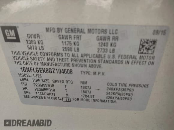 ✅ 2016 Chevrolet Equinox LTZ • VIN: 1GNFLGEK8GZ104608 • Лот: 41686856. Опубликован ранее на IAAI с пробегом 80 763 миль. Бесплатный доступ к архиву аукционных продаж из США и подробный отчёт об истории автомобиля на DreamBid. Изображение 9.